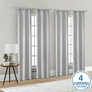 Mainstays 4 of a Kind Blackout Curtain Panels, Set of 4, Gray, 28" W x 95" L