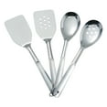 thumbnail image 1 of Mainstays Stainless Steel 4-Piece Kitchen Utensil Set, Spatula, Slotted Spatula, Spoon and Slotted Spoon, 1 of 9