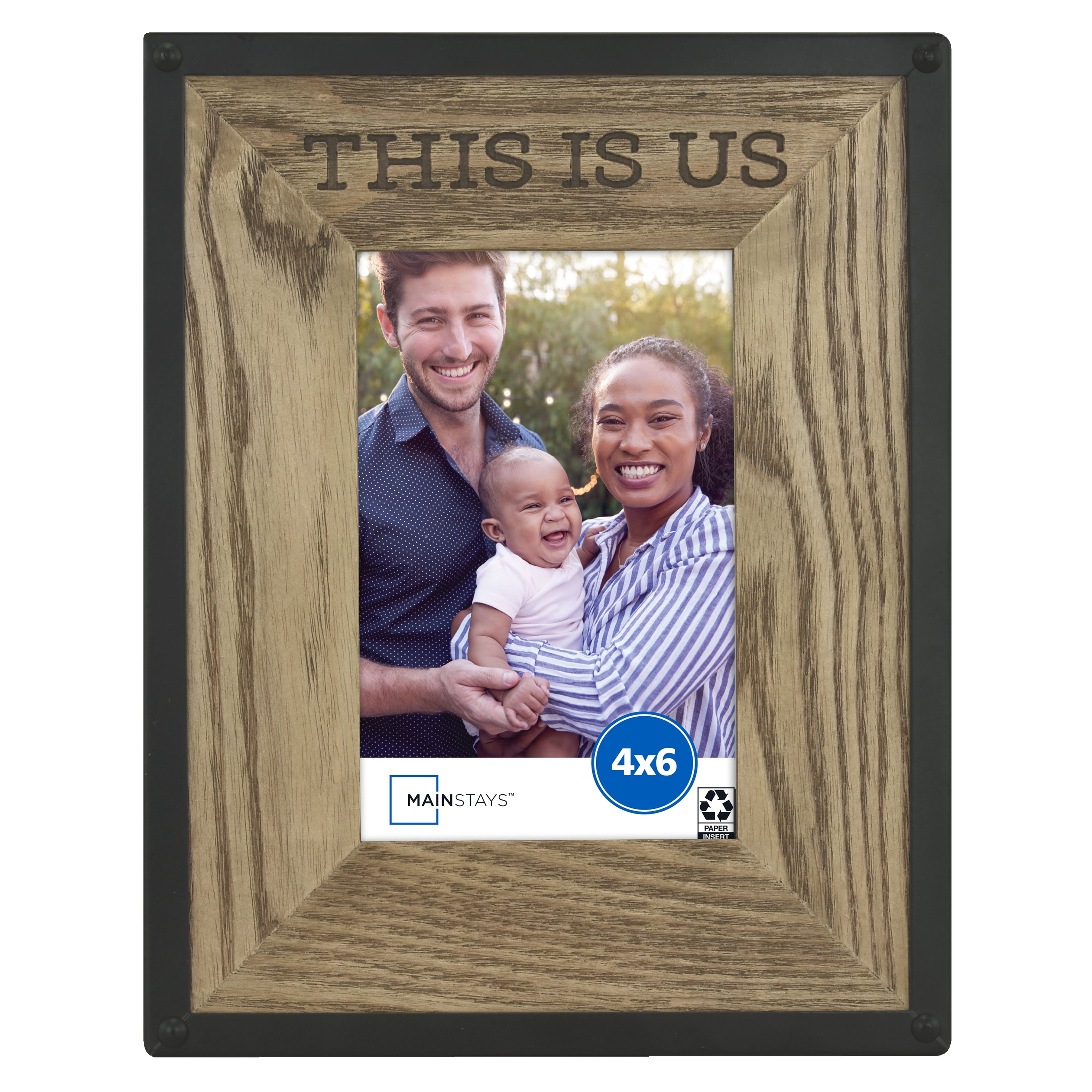 Mainstays 4" x 6" Black Glass Picture Frame
