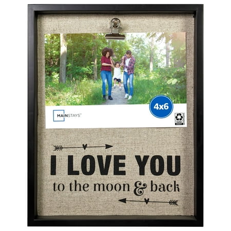 Mainstays 4" x 6" "I Love You" Linen Clip Photo Frame