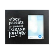 Mainstays 4" x 6" Rectangular 'Best Grandparents' Wood Table Top Single Picture Frame, Black