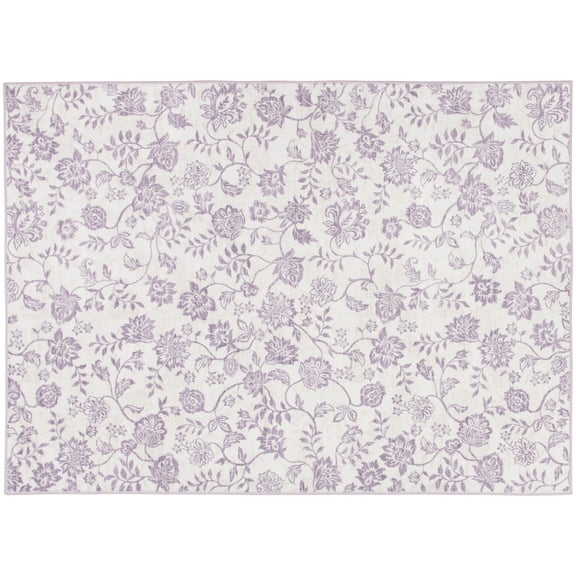 Mainstays Lavender Floral Faux Fur Indoor Accent Rug, 4'x5'6"