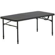 Mainstays 40" Plastic Adjustable Height Fold-in-Half Folding Table, Rich Black