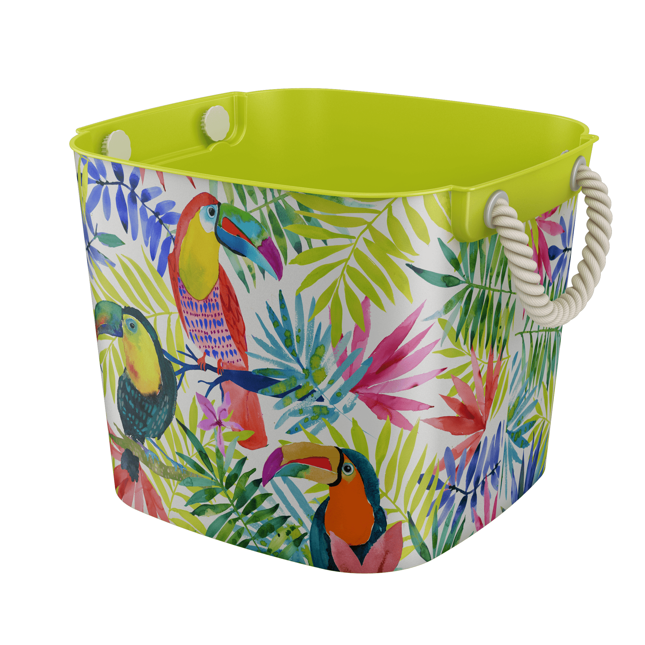 Mainstays 40Liter Flexible Tub with Rope Handles Toucan Print