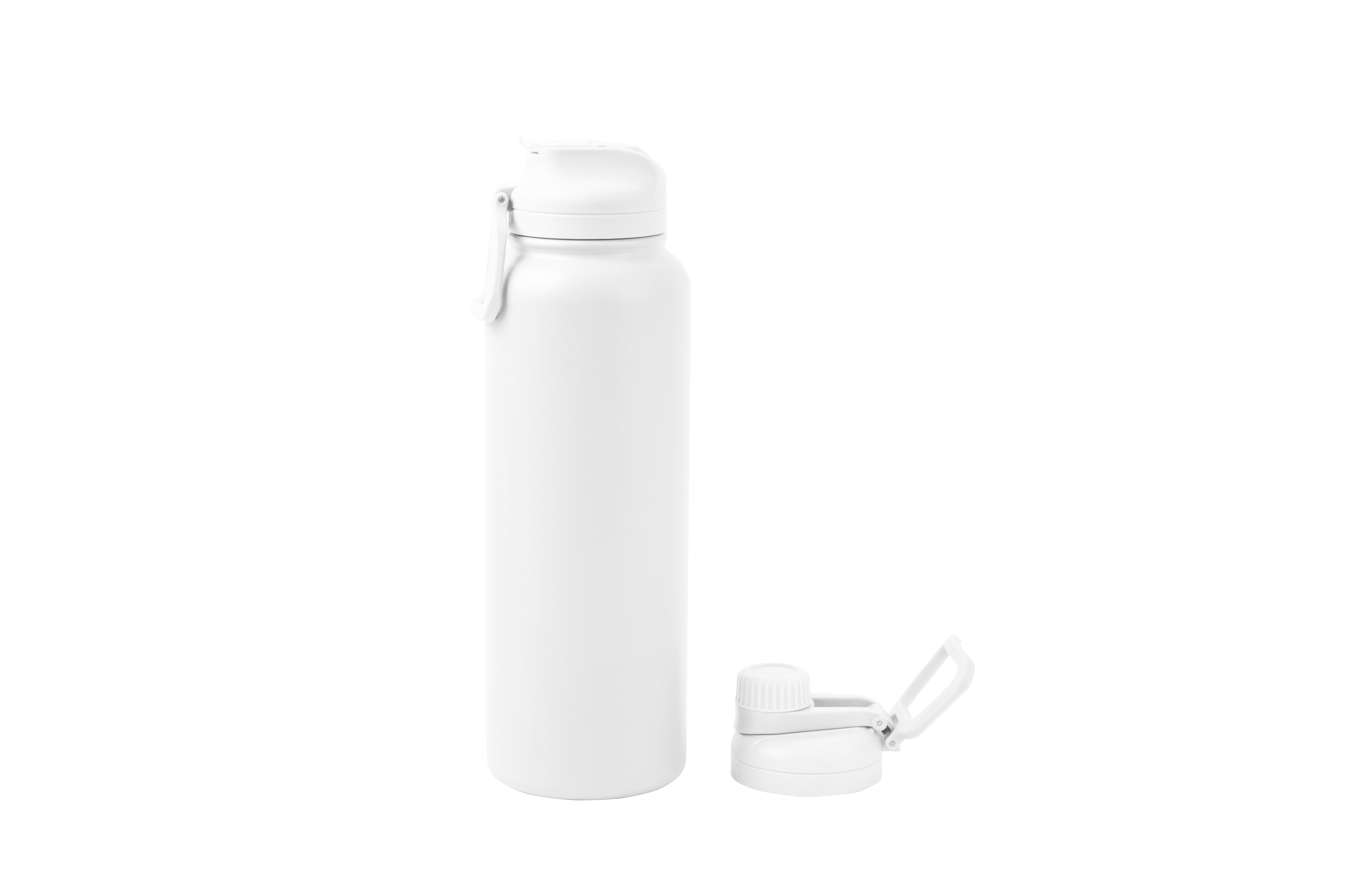 Mainstays Solid Print Insulated Stainless Steel Water Bottle with Flip-Top Lid - Arctic White - 24 fl oz