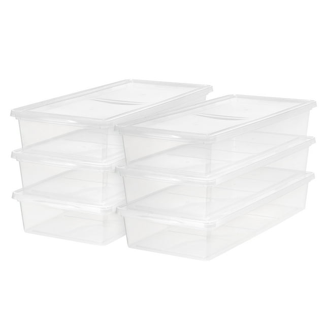 Mainstays 41 Qt. (10 gal.) Under Bed Plastic Storage Box, Clear, Set of