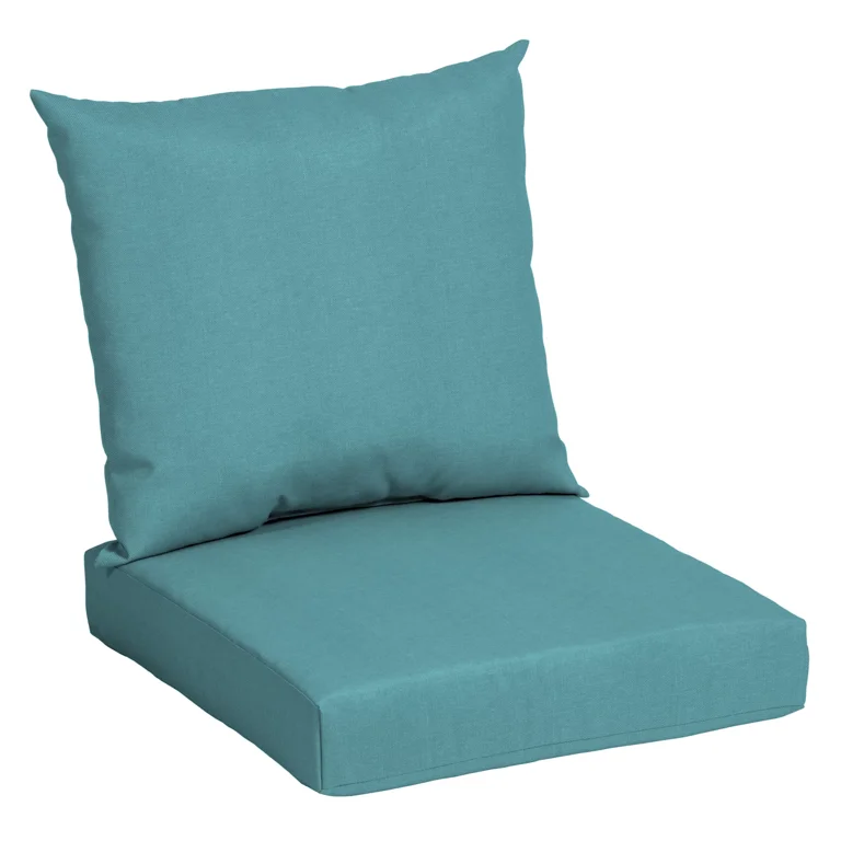 Mainstays 42 L x 24 W Turquoise Rectangle Outdoor 2 Piece Deep Seat Cushion