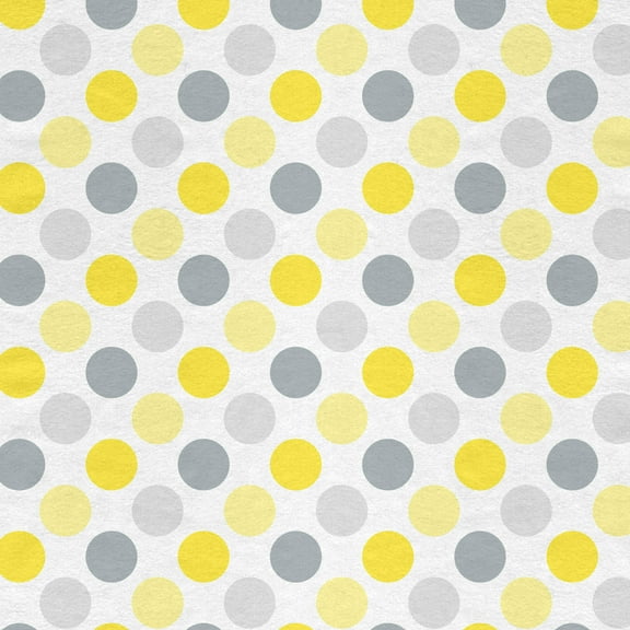 Mainstays 42" Light-weight Flannel Fabric Sweet Dots by the Yard, Gray/Yellow