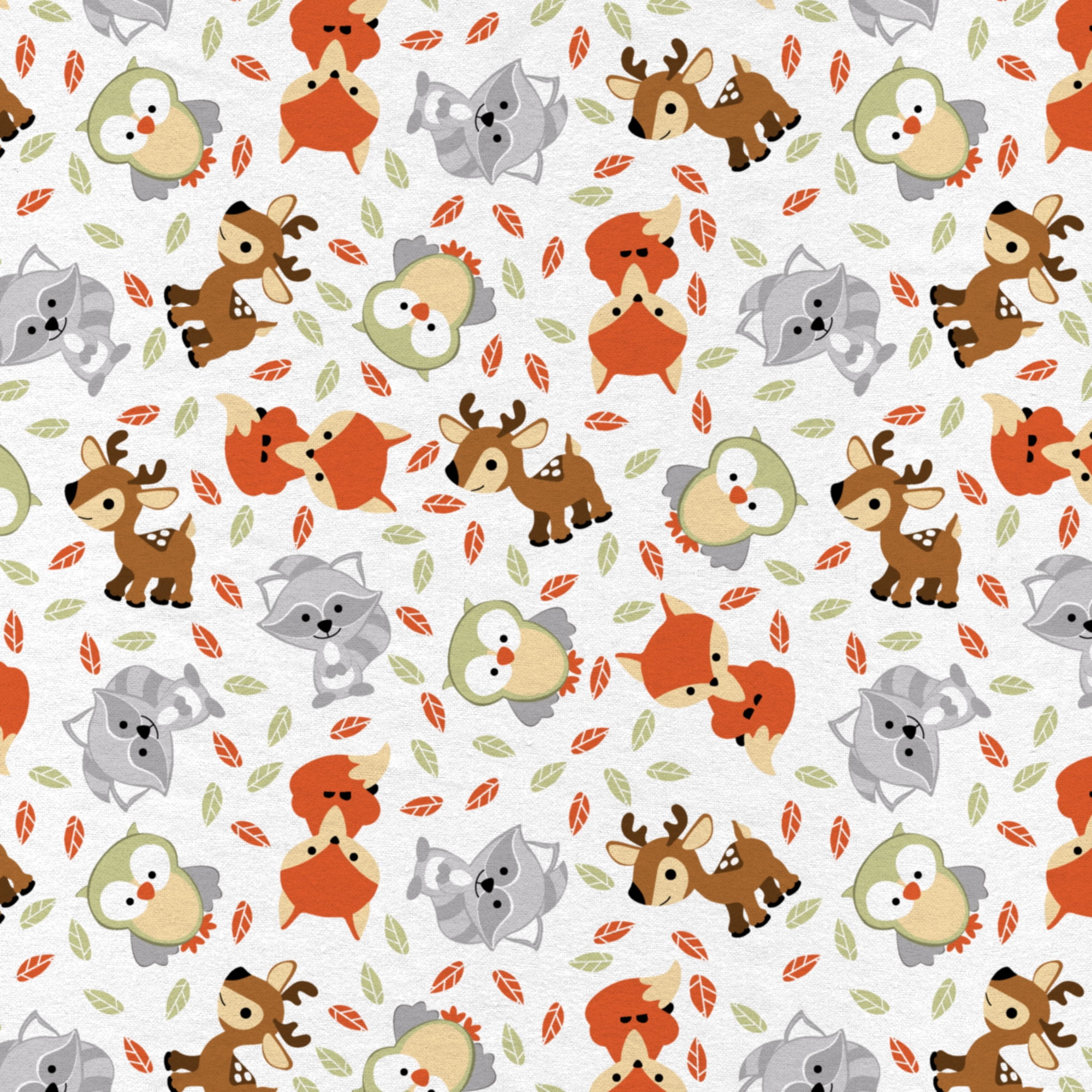 Mainstays 42" Light-weight Flannel Fabric Sweet Woodland Friends by the Yard, Multi