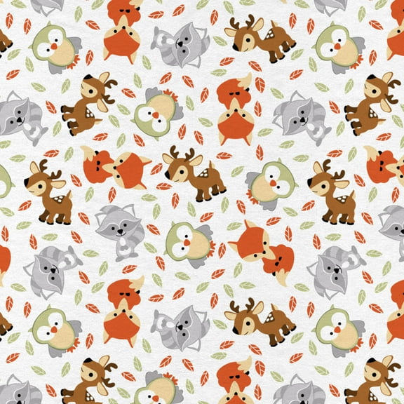 Mainstays 42" Light-weight Flannel Fabric Sweet Woodland Friends by the Yard, Multi