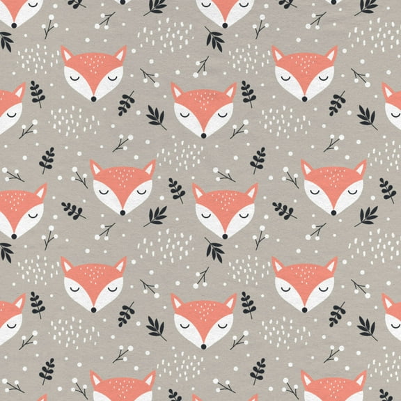 Mainstays 42" Light-weight Flannel Fabric Taupe Foxes by the Yard, Taupe