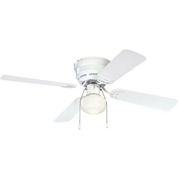 Mainstays 42" White Incandescent Flushmount Hugger Ceiling Fan with Glass Kit