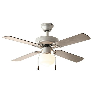 Mainstays 42 inch Downrod Ceiling Fan with Light Kit, Satin Nickel, 4 Blades, Reverse Airflow