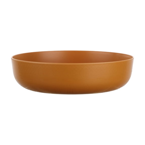 Mainstays 42 oz Plastic Dinner Bowl, Etched Gingerbread House, Gold