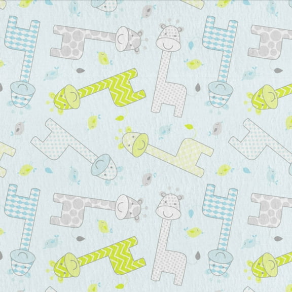 Mainstays 42" x 1.5 yd Cotton Light-weight Flannel Baby Giraffe Precut Sewing & Craft Fabric, Pink