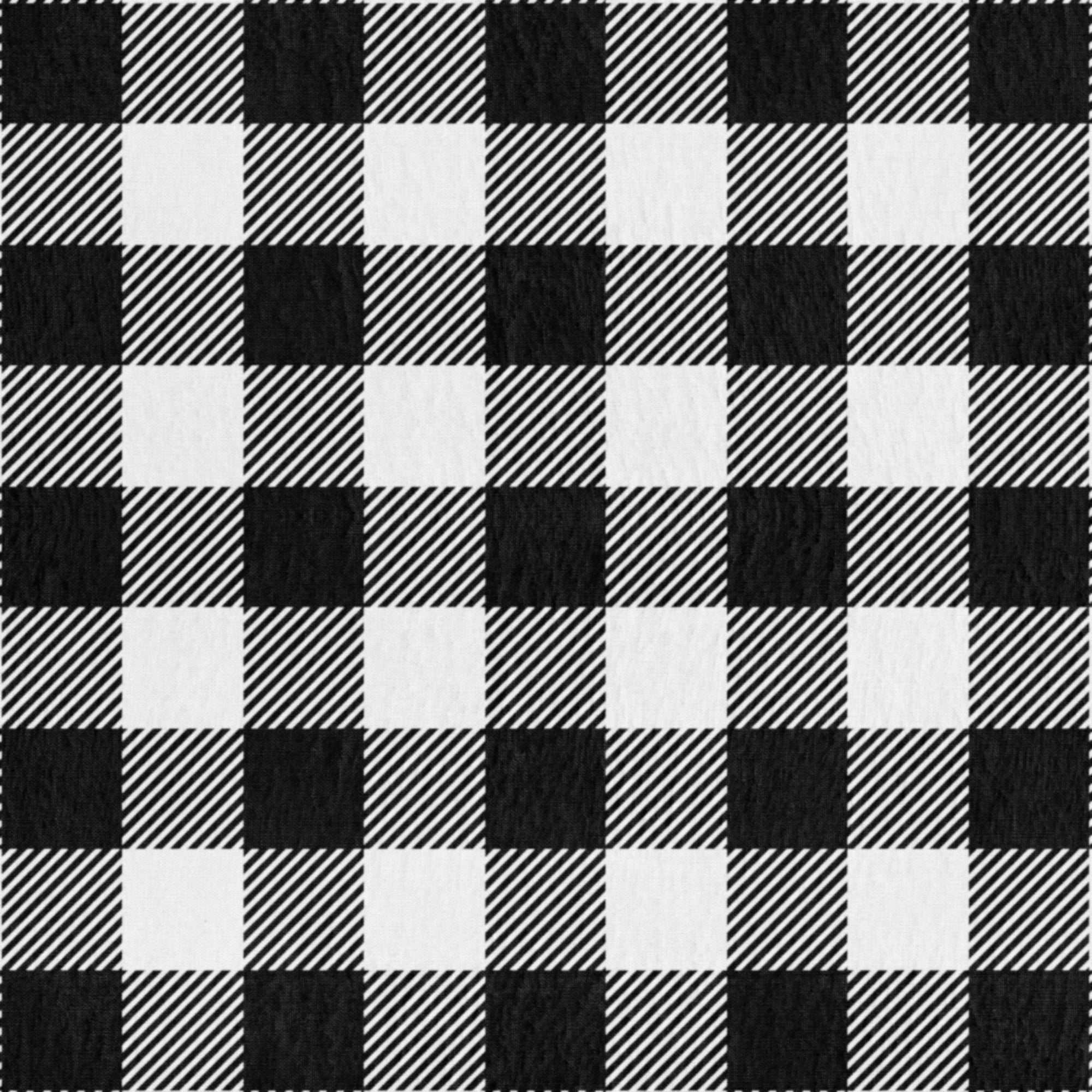 Mainstays 1.5 Yards 100% Cotton Light-weight Flannel Buffalo Plaid, Black, White, 42" Wide for Crafts