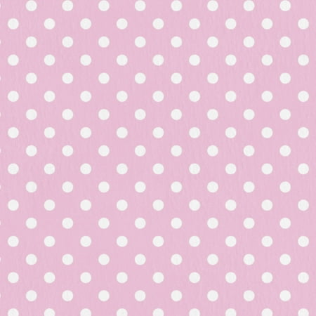 Mainstays 1.5 Yards 100% Cotton Light-weight Flannel Happy Dots, Pink, White, 42" Wide for Crafts