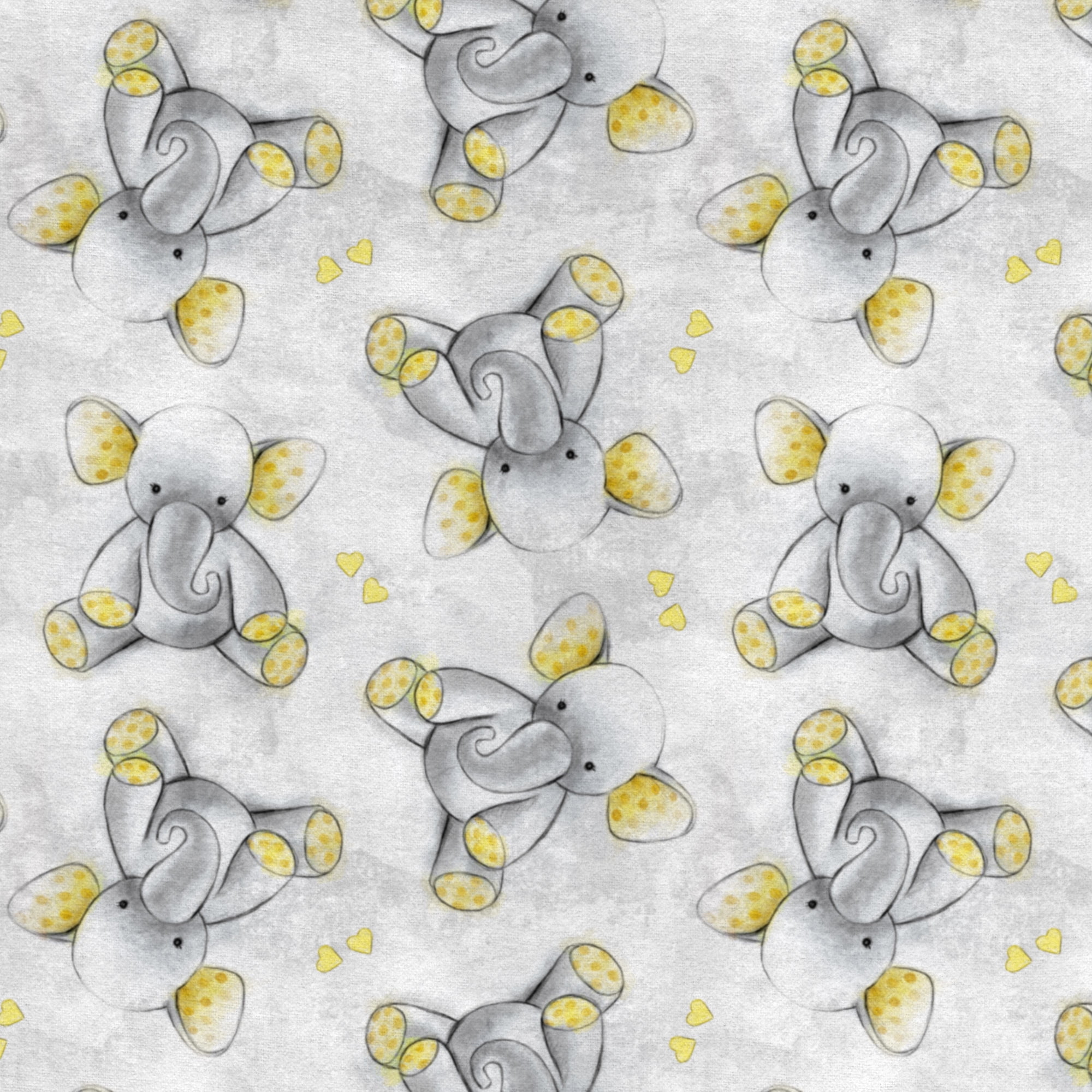 Mainstays 42" x 1.5 yd Cotton Light-weight Flannel Sleepytime Elephant Precut Sewing & Craft Fabric, Gray
