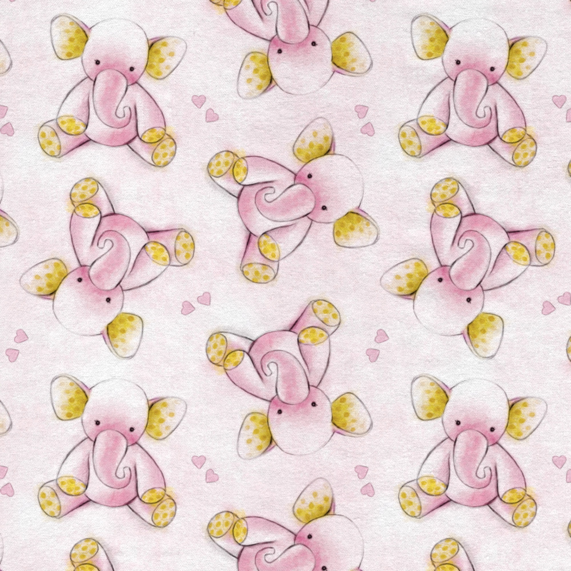 Mainstays 42" x 1.5 yd Cotton Light-Weight Flannel Sleepytime Elephant Precut Sewing & Craft Fabric, Pink
