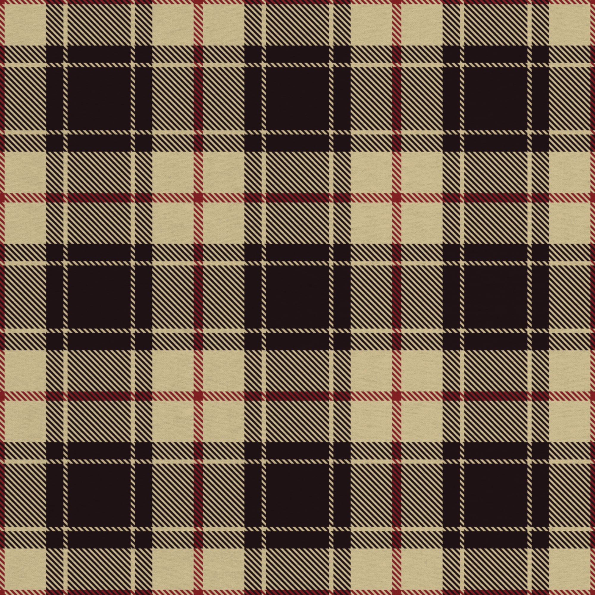 Mainstays 1.5 Yards 100% Cotton Light-weight Flannel Plaid Check, Cream, Red, 60" Wide for Crafts