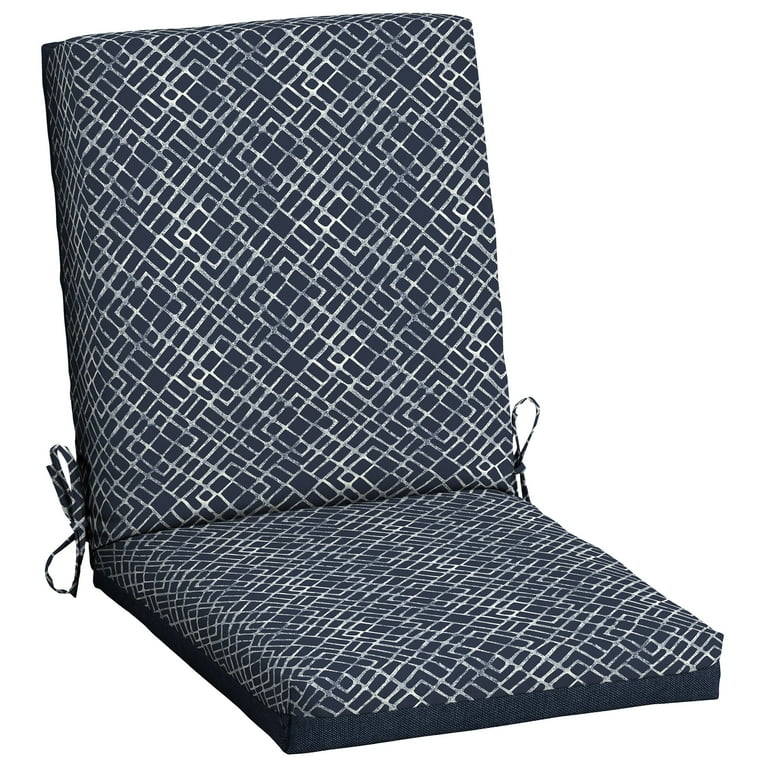 Mainstays 43 L x 20 W Blue Geo Rectangle Outdoor Chair Cushion 1 Piece Walmart