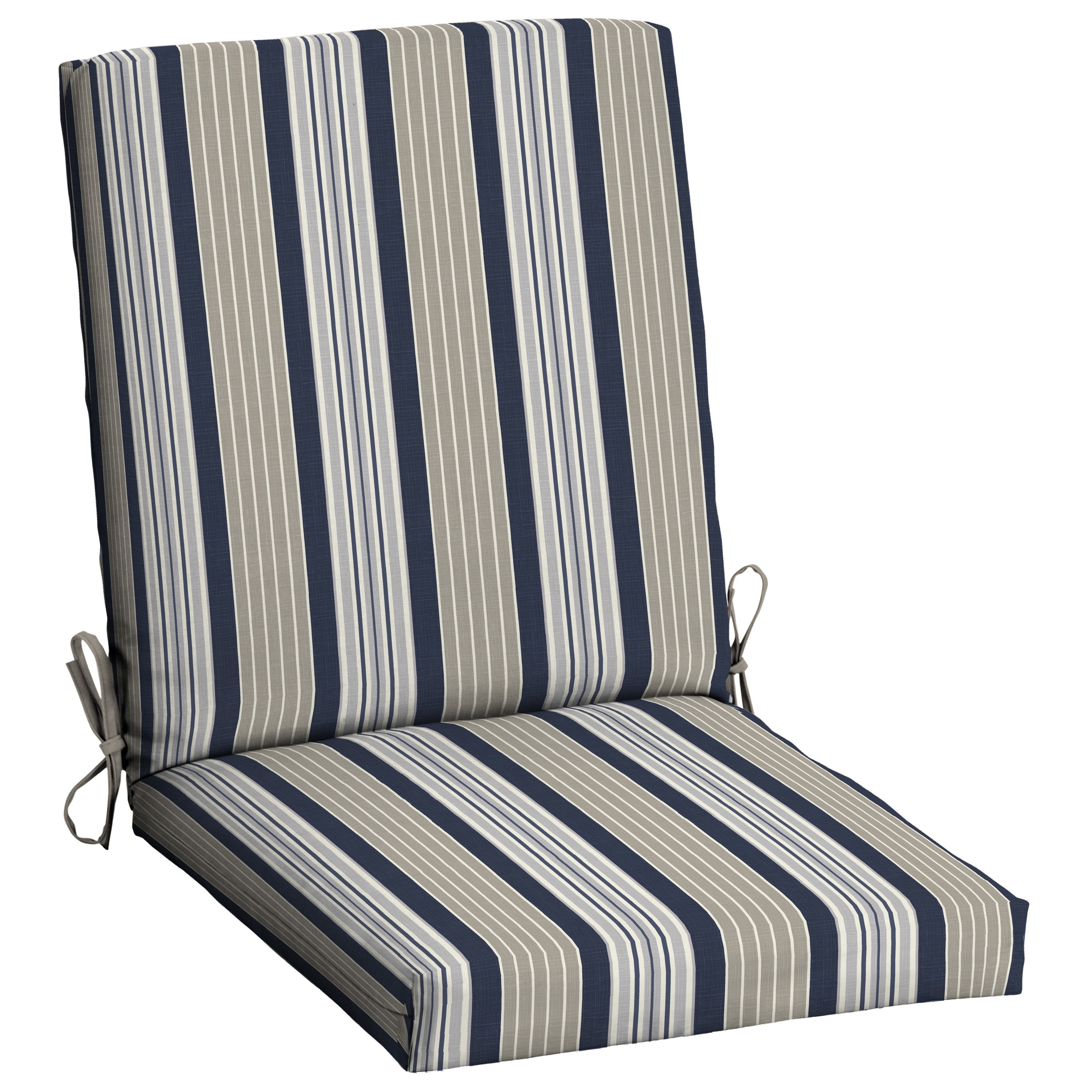 Mainstays 43 x 20 Black & Tan Palm Outdoor Dining Chair Cushion - Each
