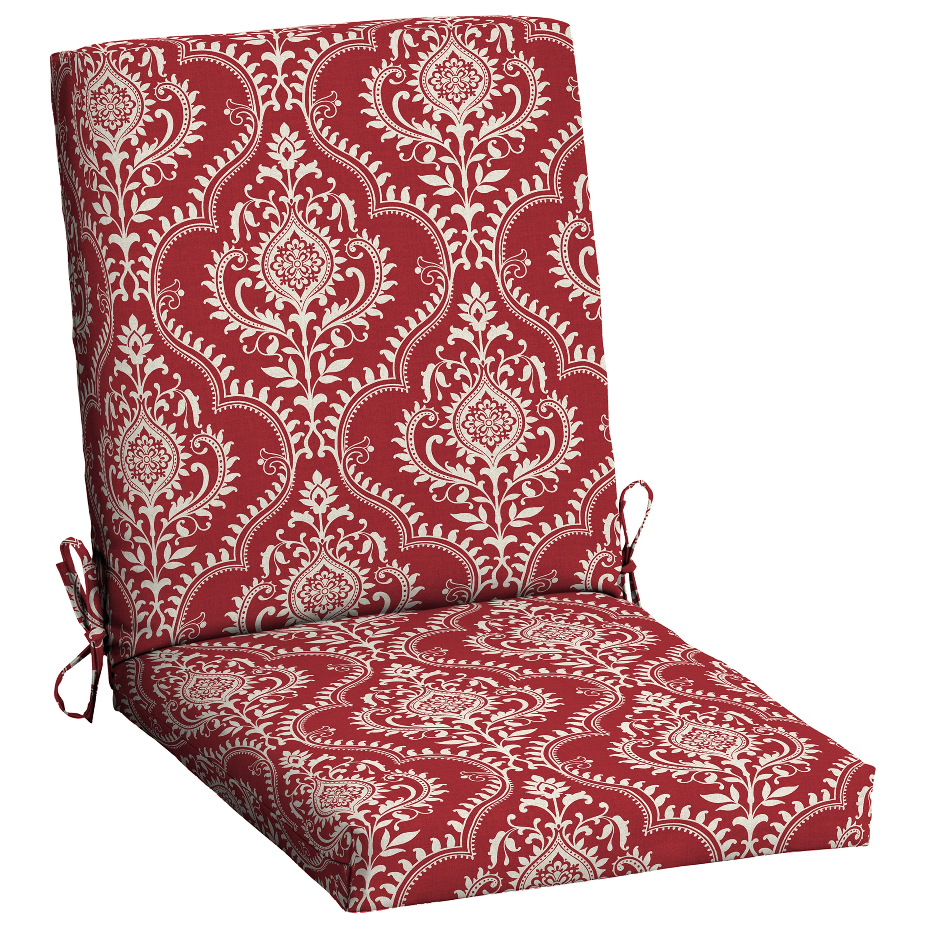 Mainstays 43 x 20 Red Medallion Rectangle Patio Chair Cushion, 1
