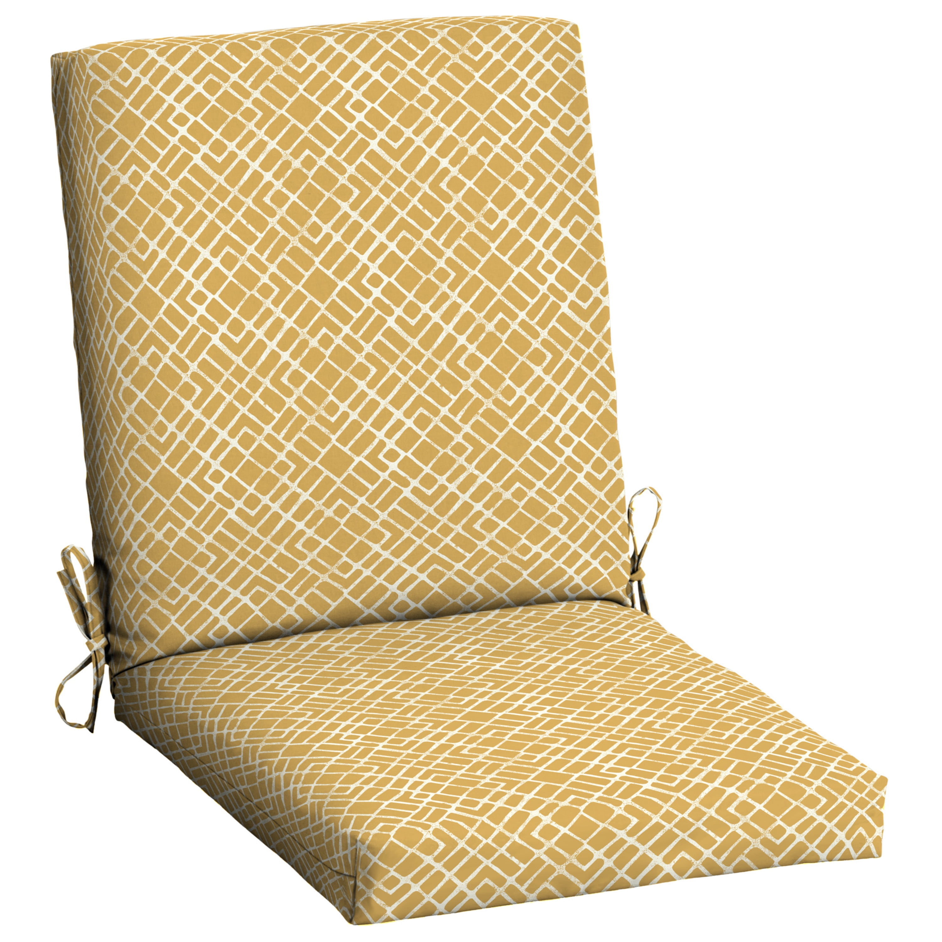 Mainstays 43 x 20 Yellow Geo Rectangle Outdoor Chair Cushion 1 Piece Walmart