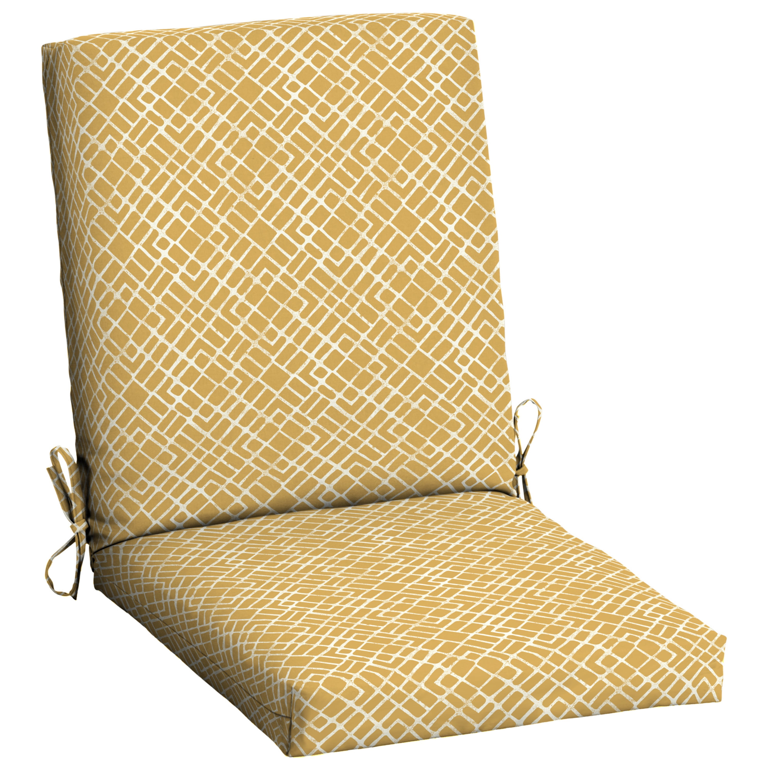 Rave Yellow Gold Indoor / Outdoor Dining Chair Pads & Patio Cushions