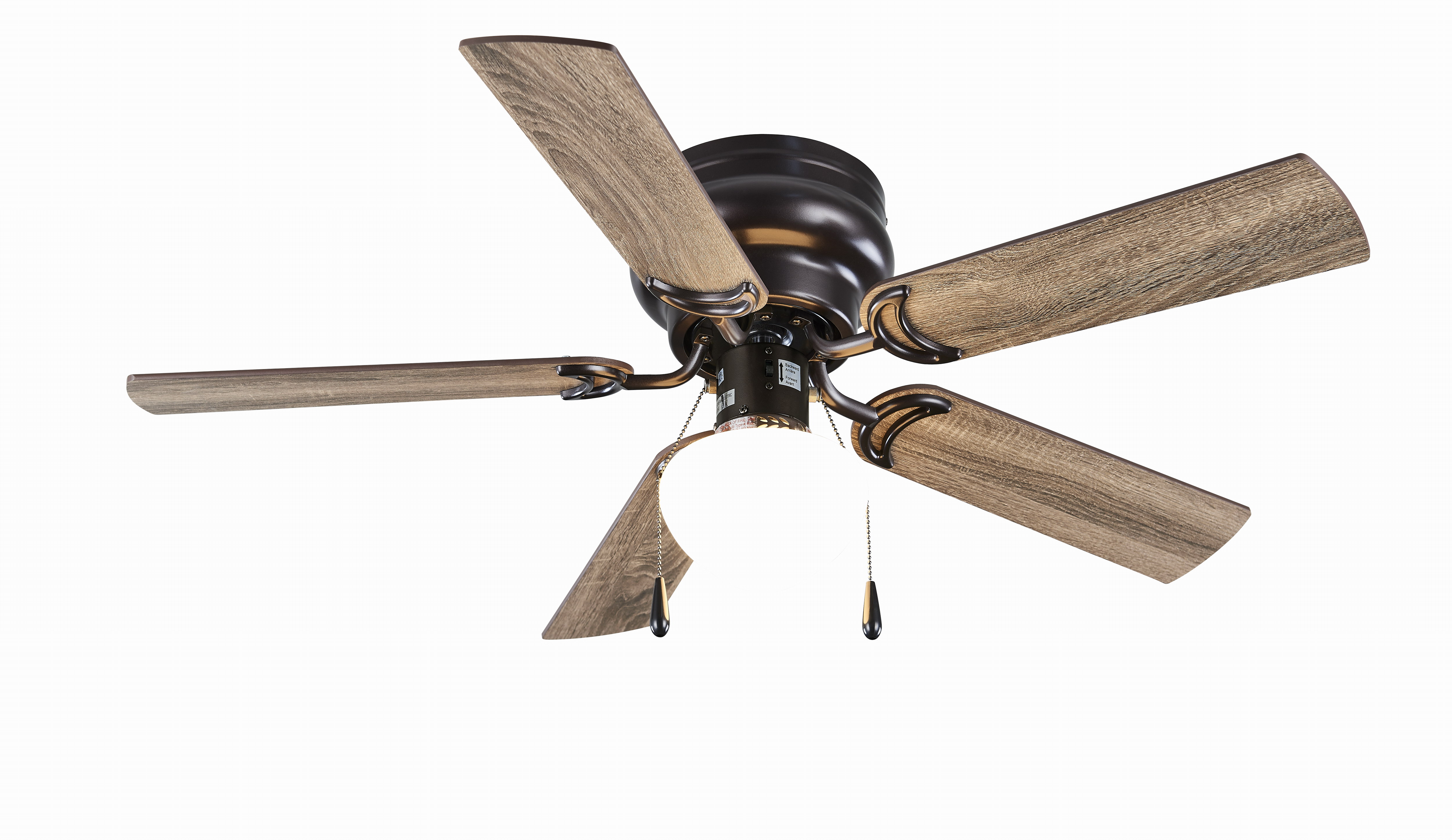 Mainstays 44" Hugger Indoor Ceiling Fan with Single Light, Bronze, 5 Blades, LED Bulb, Reverse Airflow - image 1 of 8