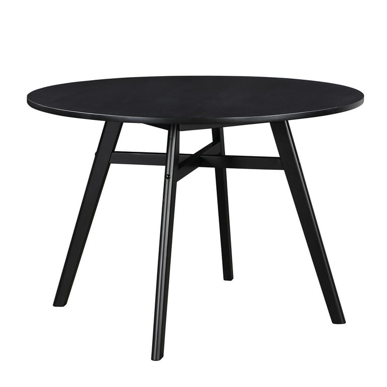Mainstays 44 Solid Wood Round Dining Table Black Color for Indoor Walmart