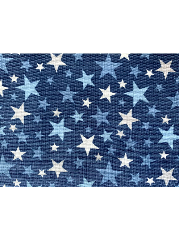 Mainstays 44" x 1 yard 100% Cotton Star Print Sewing & Craft Fabric, Blue and White