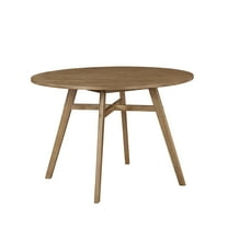 Mainstays 44inch Solid Wood Round Dining Table, Walnut Color, Include 1 Table