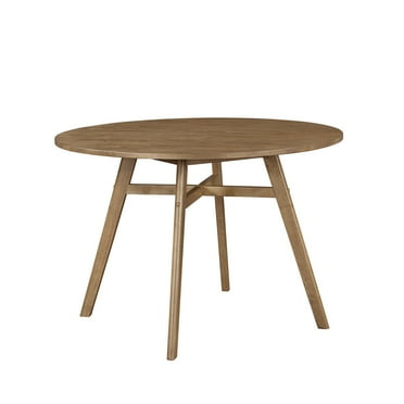 Mainstays 44inch Solid Wood Round Dining Table, Walnut Color, Include 1 Table