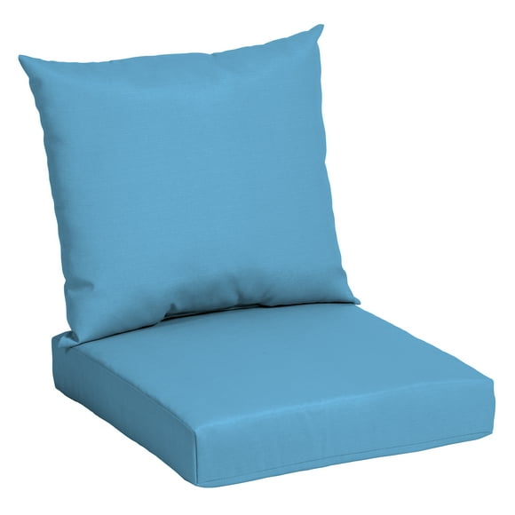Mainstays 45" L x 22.75" W Mid Blue Solid Rectangle Outdoor 2 Piece Deep Seat Cushion