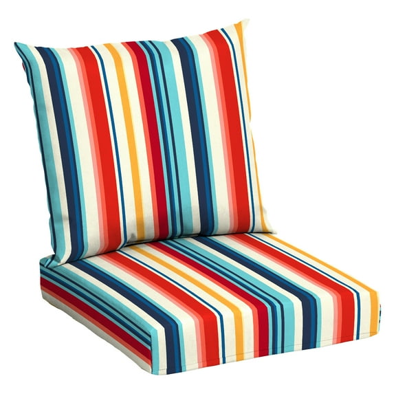 Mainstays 45" L x 22.75" W Modern Multi Stripe Rectangle Outdoor 2 Piece Deep Seat Cushion