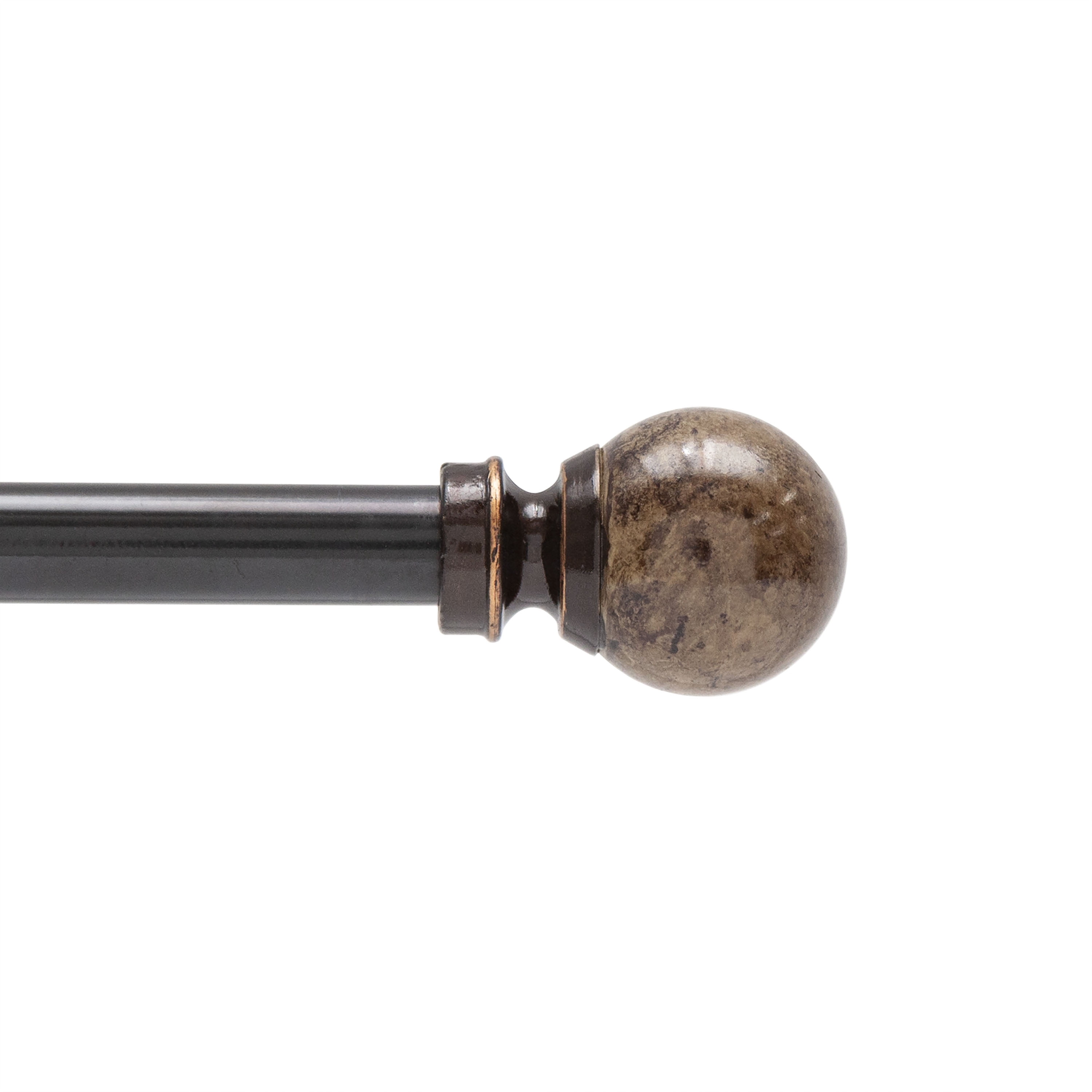 Mainstays 48-84 in. Jillian Petite Café Adjustable Curtain Rod, 1/2 in. Diameter, Brown Marble