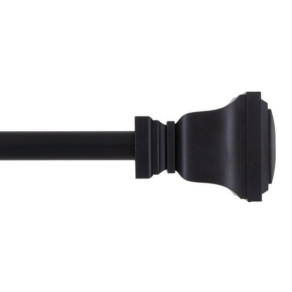 Mainstays 48-84 in. Twain Square Petite Café Adjustable Curtain Rod, 1/2 in. Diameter, Black
