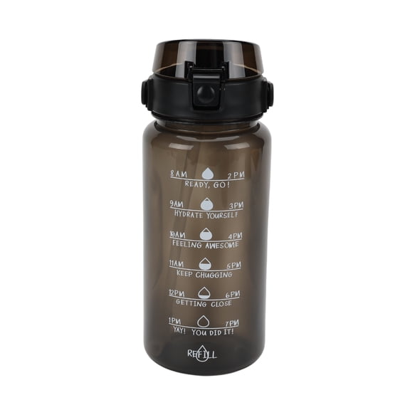 Mainstays 48 oz Black Polypropylene Water Bottle with Handle and Built-In Phone Holder