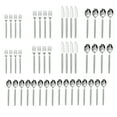thumbnail interactive-video image 1 of Mainstays 49-Piece Stainless Steel & Plastic Flatware with Organizer Tray, Soft Silver, Service for 8 Adults, 1 of 9
