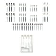 thumbnail image 1 of Mainstays 49 Piece Stainless Steel and Plastic Flatware Set with Tray, Blue Cove, Service for 8, 1 of 10