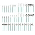thumbnail image 1 of Mainstays 49 Piece Stainless Steel and Plastic Flatware Set with Tray, Teal Blue, Service for 8, 1 of 8