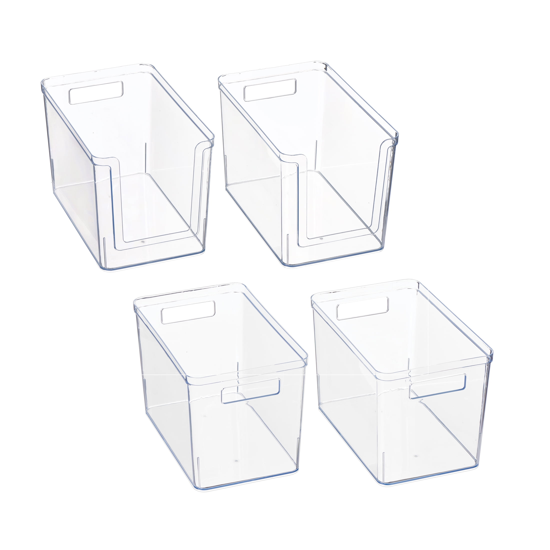 Mainstays 4-Piece Pantry Storage Bin Set, Clear Plastic - Walmart.com