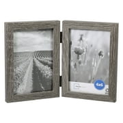 Mainstays – 4x6 Picture Frame – Rustic Gray 2 Photo Hinged Linear Program Tabletop Photo Frame