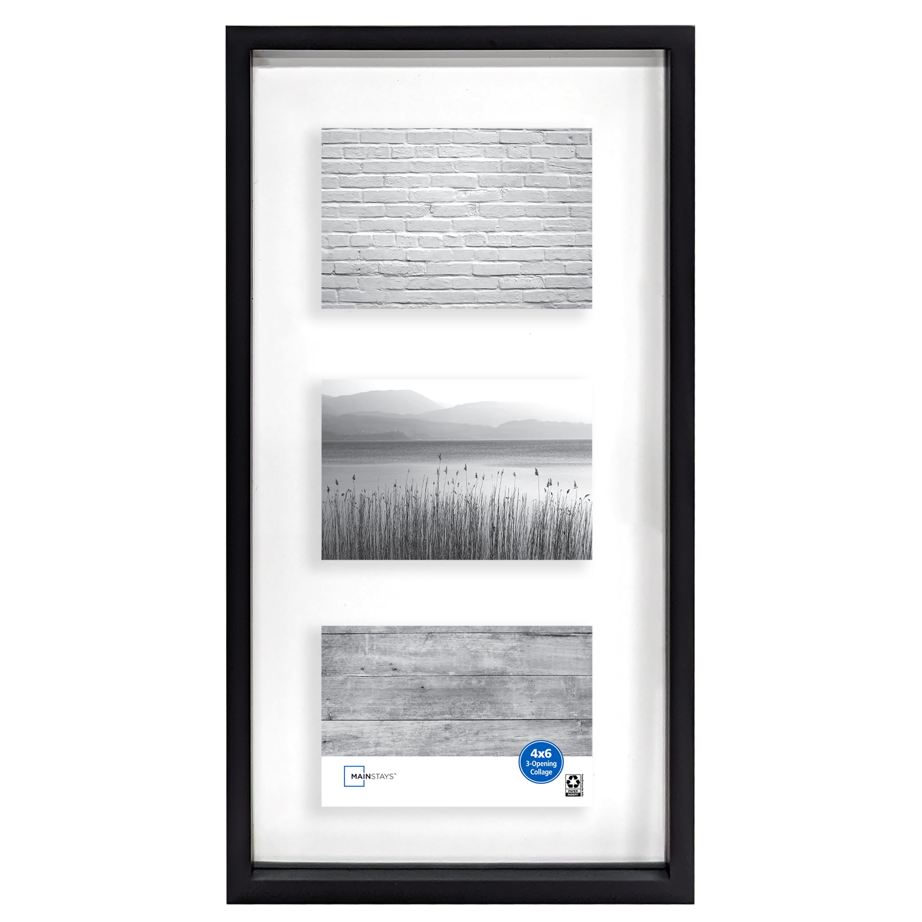 Mainstays 4x6 3Opening Linear Floating Gallery Collage Picture Frame