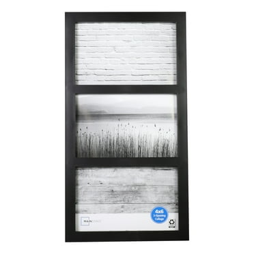 Mainstays 4x6 3-Opening Linear Gallery Collage Picture Frame, Black