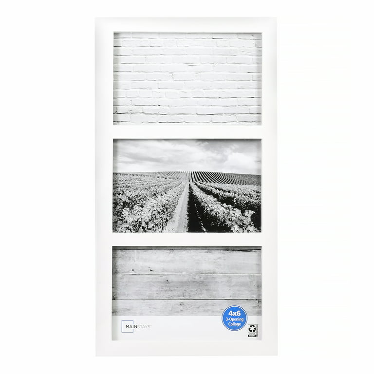 Mainstays 8-Opening 4X6 Linear White Collage Picture Frame