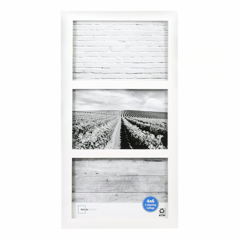 Mainstays 4x6 3-Opening Linear Gallery Collage Picture Frame, White