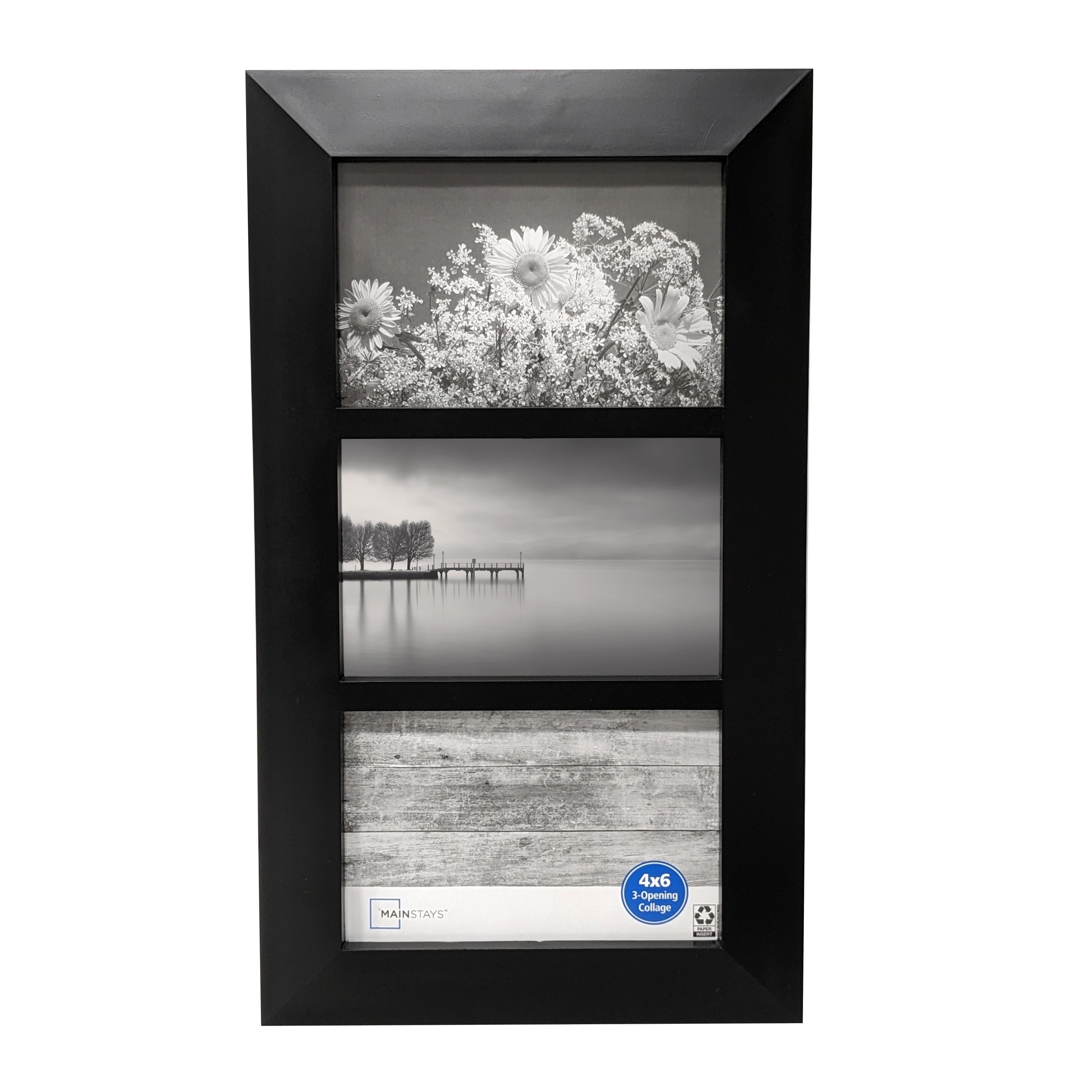 Mainstays 4x6 3Opening Wide Beveled Collage Tabletop Picture Frame