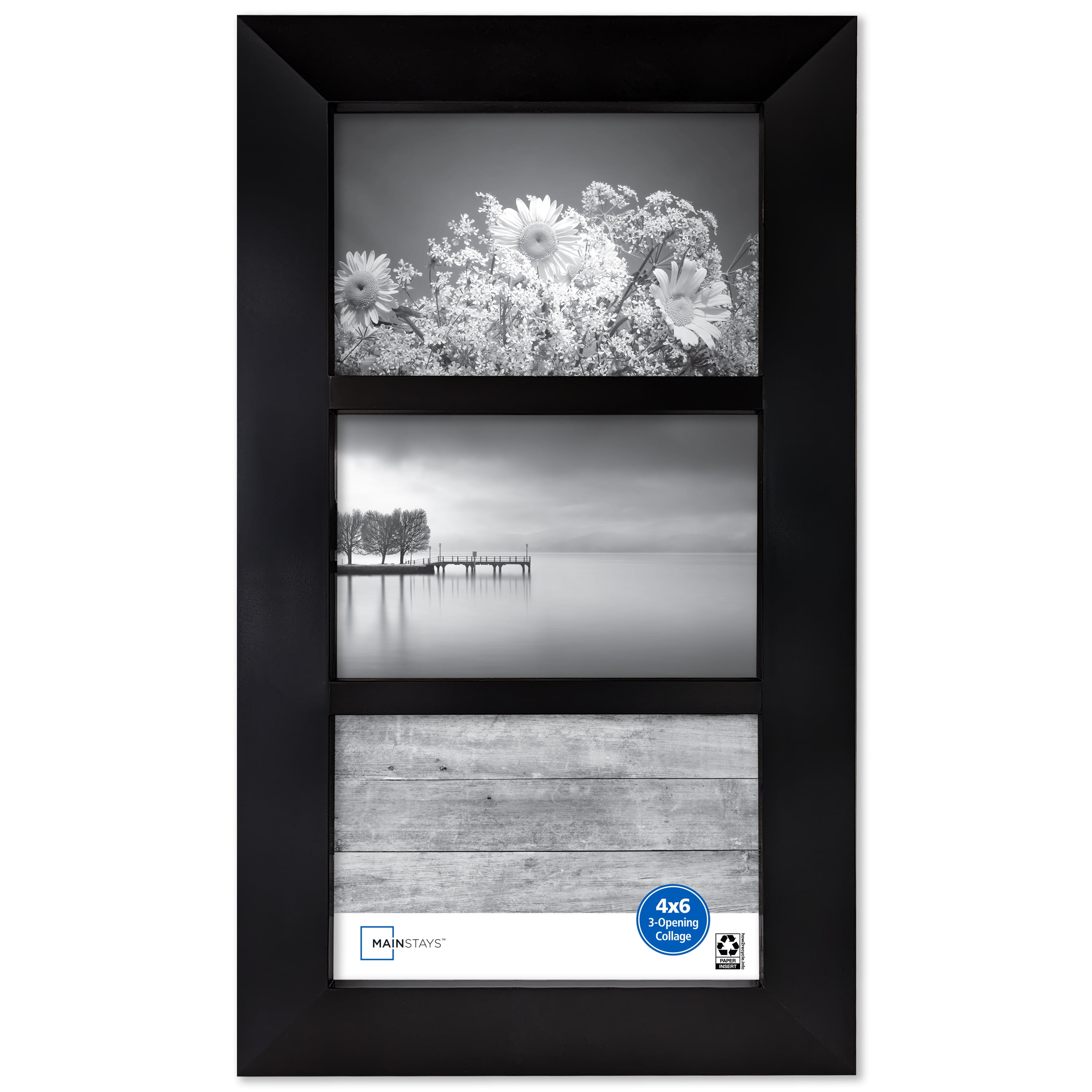 Mainstays 4x6 3Opening Wide Beveled Collage Tabletop Picture Frame